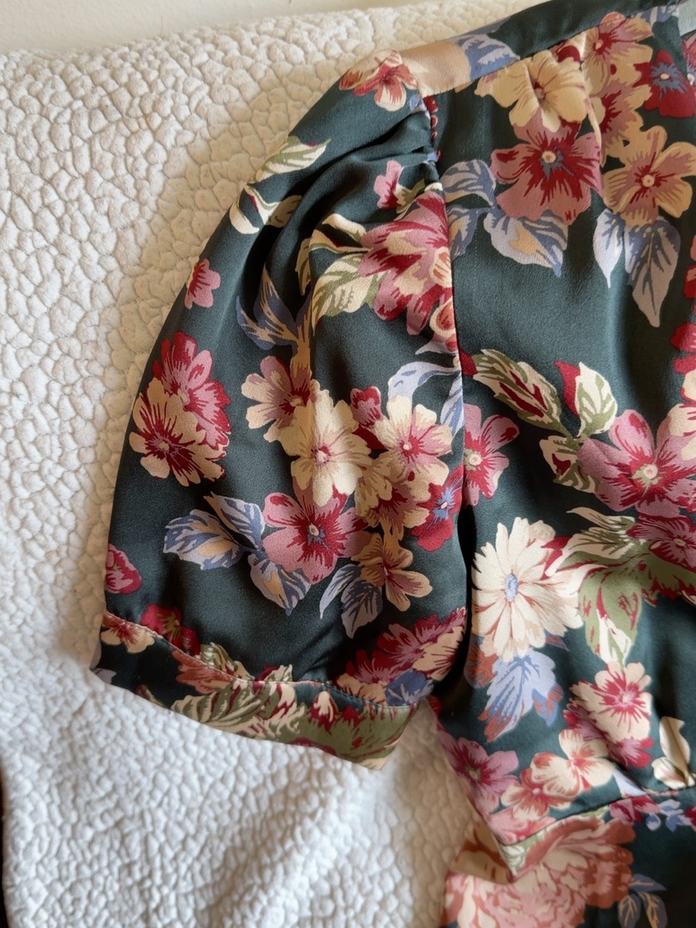 Dress Forum Green Floral Button Front Midi Dress Cottagecore S - Picture 5 of 11